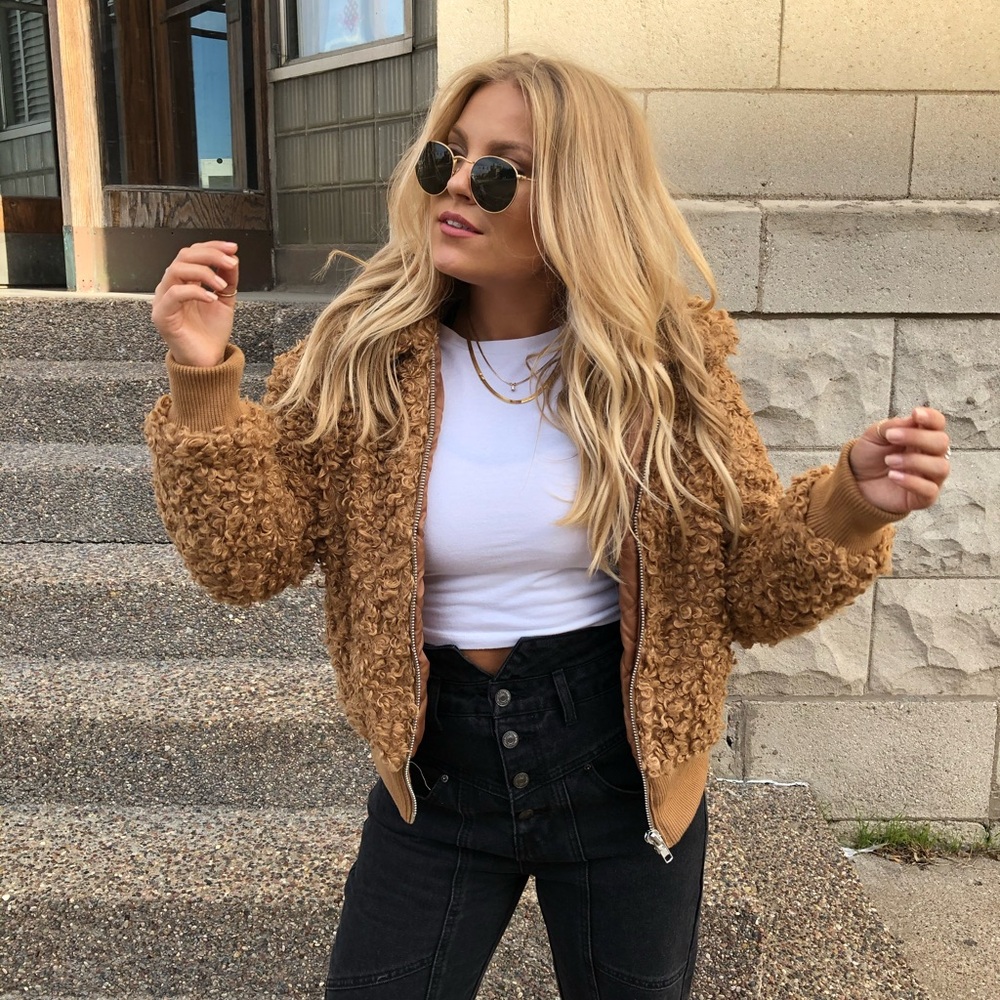 Forever 21 Camel Teddy Jacket